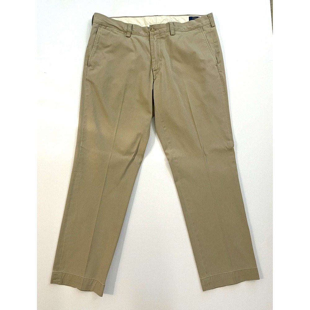 Polo Ralph Lauren Men's Classic Fit Chino Pants Tan Khaki Flat Front 36x30